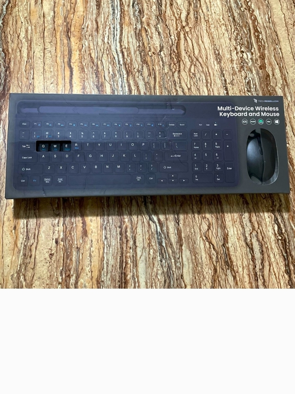 Rebellion Multi-Device Wireless Keyboard and Mouse - Black